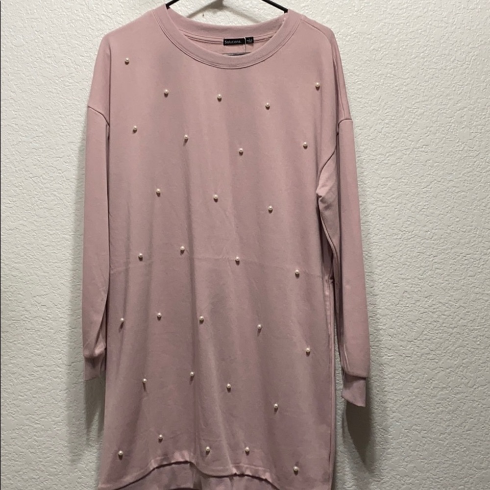Pink sweater dress